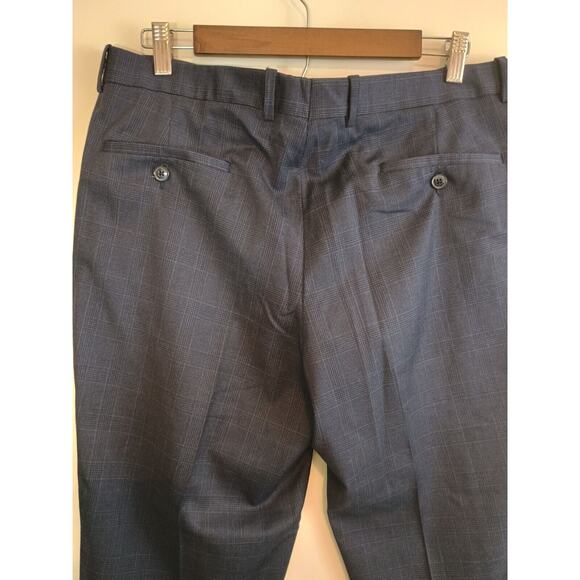 Peter Millar Suit Men 42S Navy Blue Windowpane Grid Professional 2 Piece W39xL28 - Picture 14 of 16